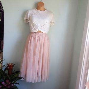 Tulle Ballerina Pink midi Skirt